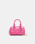 Flashback Leather Mini Bowler Crossbody Bag - Pink Splash