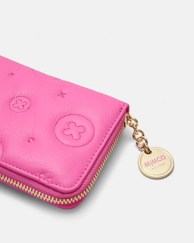 Flashback Leather Medium Wallet - Pink Splash