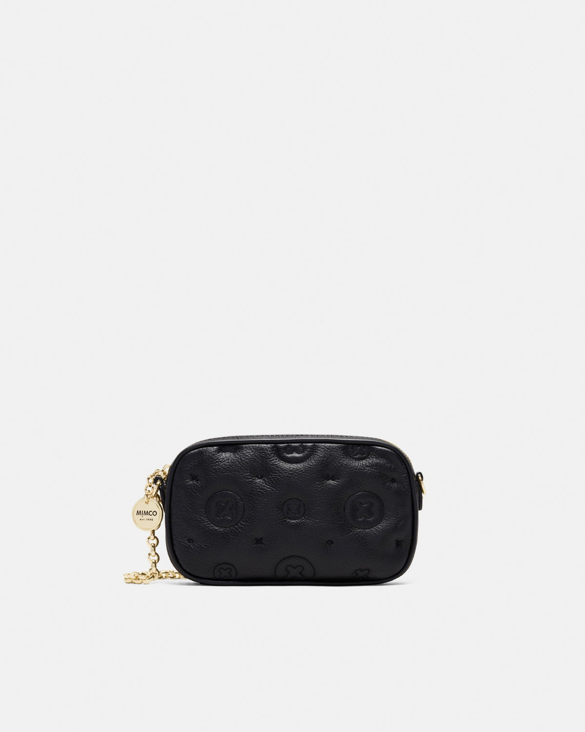 Flashback Leather Pouch Crossbody Bag - Black