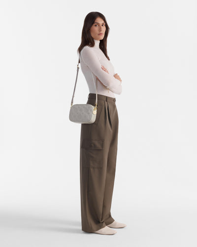 Flashback Leather Crossbody Bag - Oyster