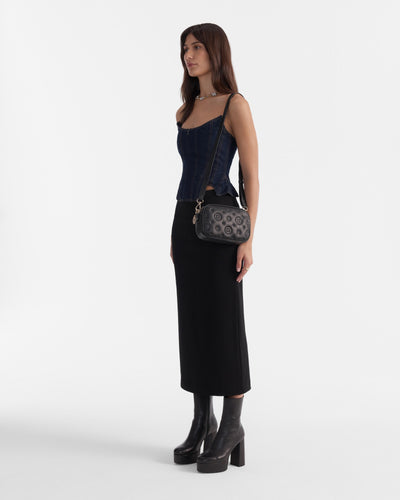 Flashback Leather Crossbody Bag - Black