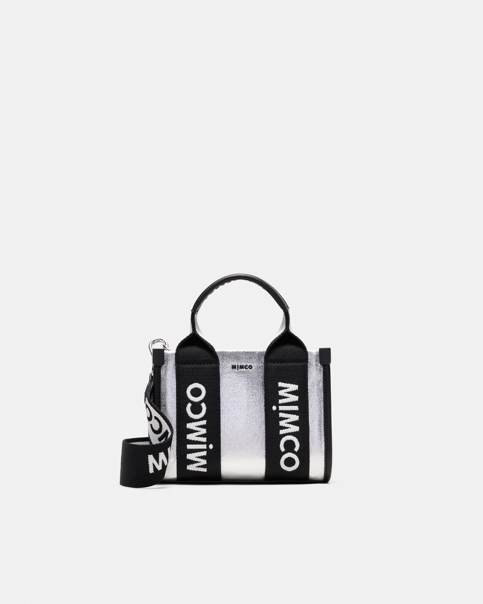 Stevie Micro Tote Crossbody Bag - Silver
