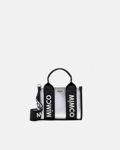 Stevie Micro Tote Crossbody Bag - Silver