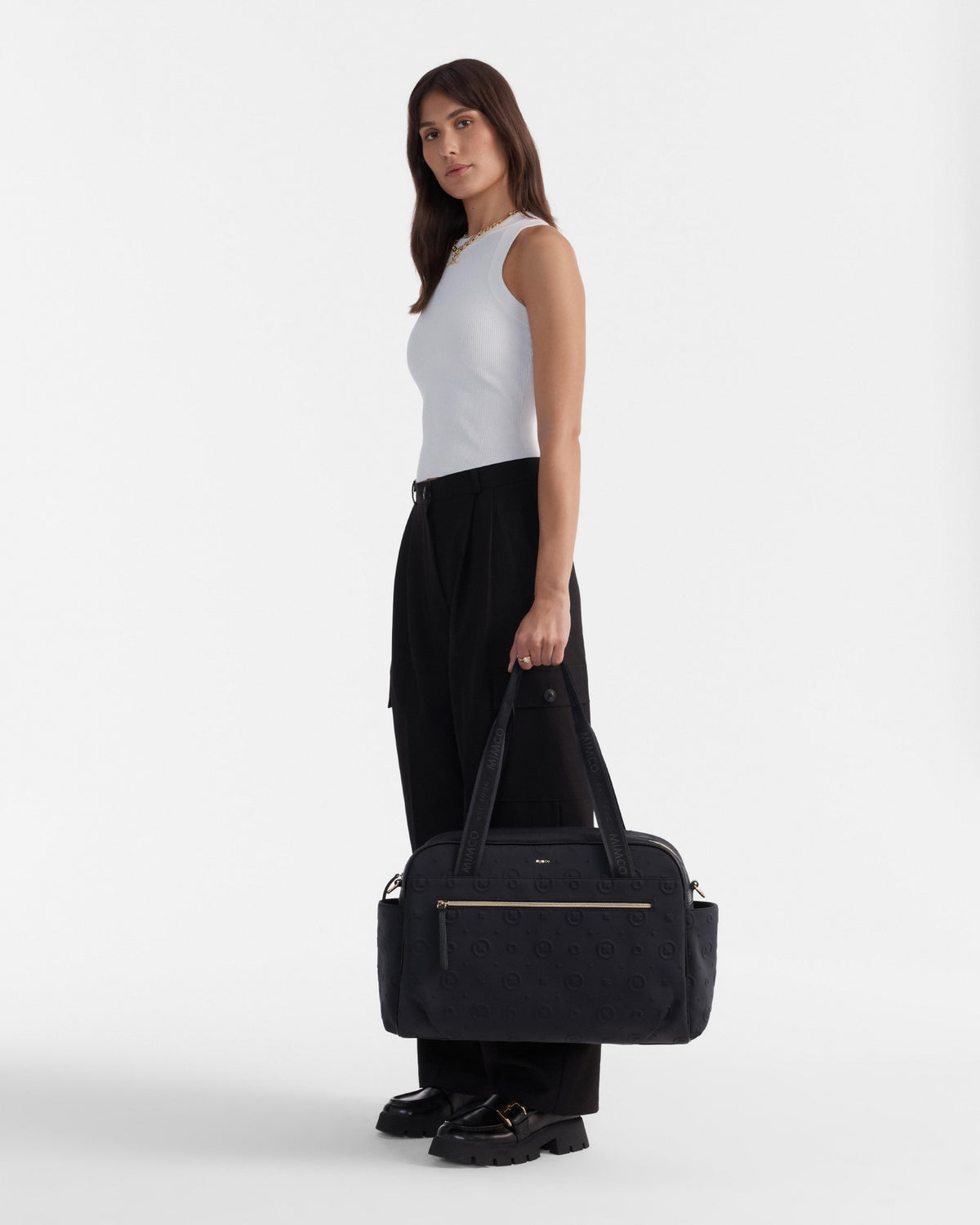 Flashback Neoprene Weekender Bag - Black Light Gold