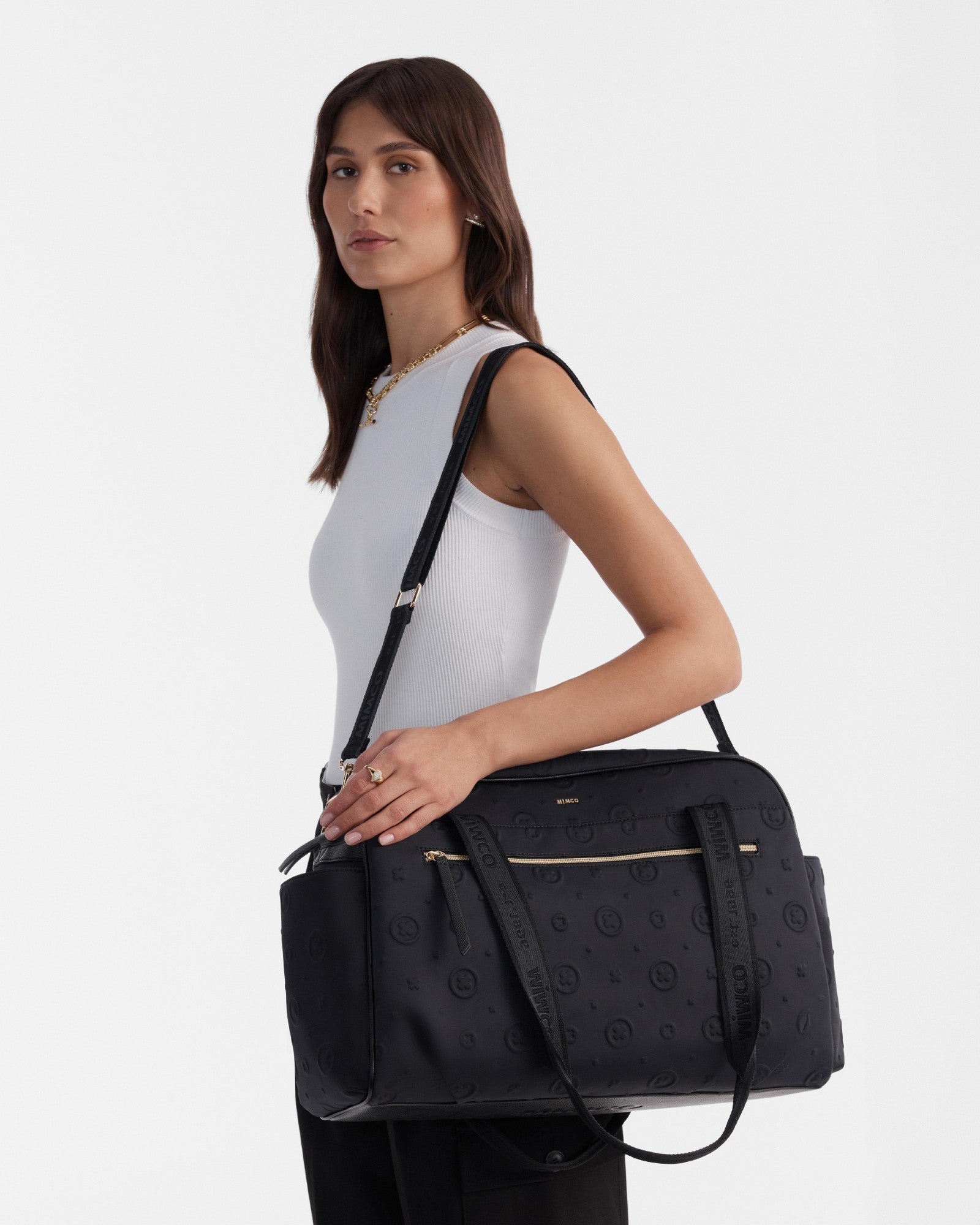 Flashback Neoprene Weekender Bag - Black Light Gold