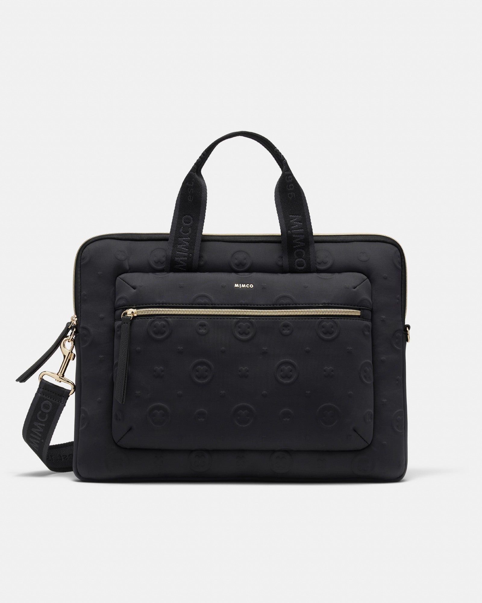 Flashback Neoprene Laptop Crossbody Bag - Black Light Gold