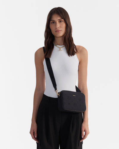 Flashback Neoprene Crossbody Bag - Black Light Gold