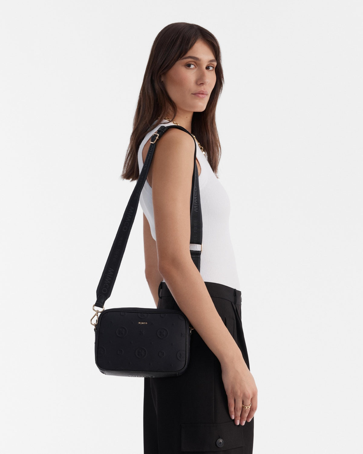Flashback Neoprene Crossbody Bag - Black Light Gold