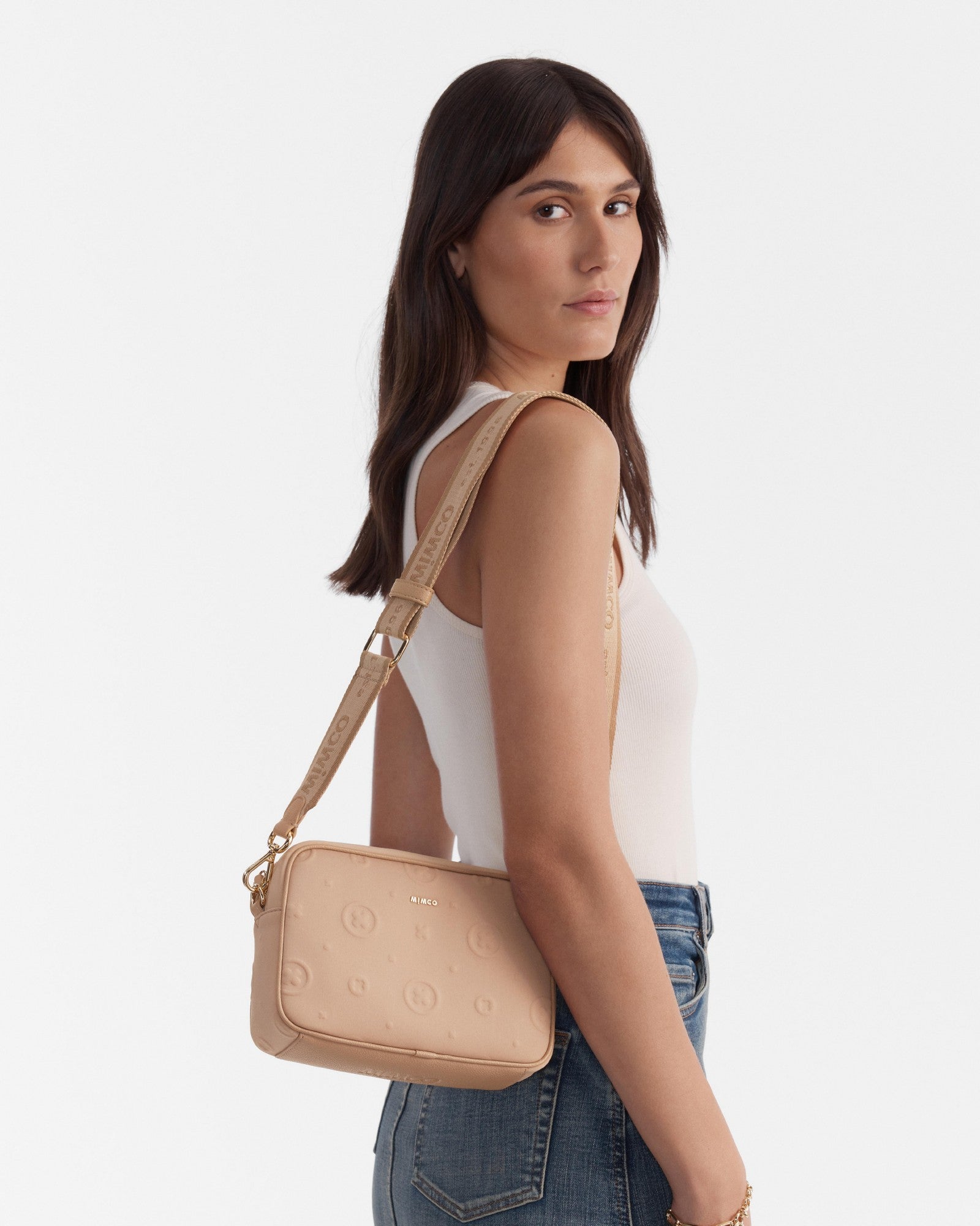 Flashback Neoprene Crossbody Bag - Almond