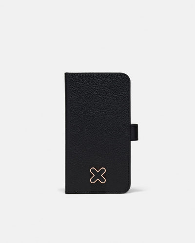 Hendrix Flip Case For Iphone 14 Pro - Black Rose Gold