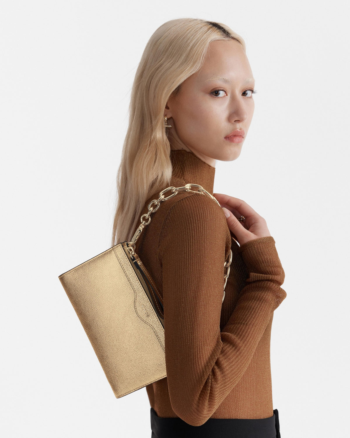 Jett Medium Pouch - Light Gold