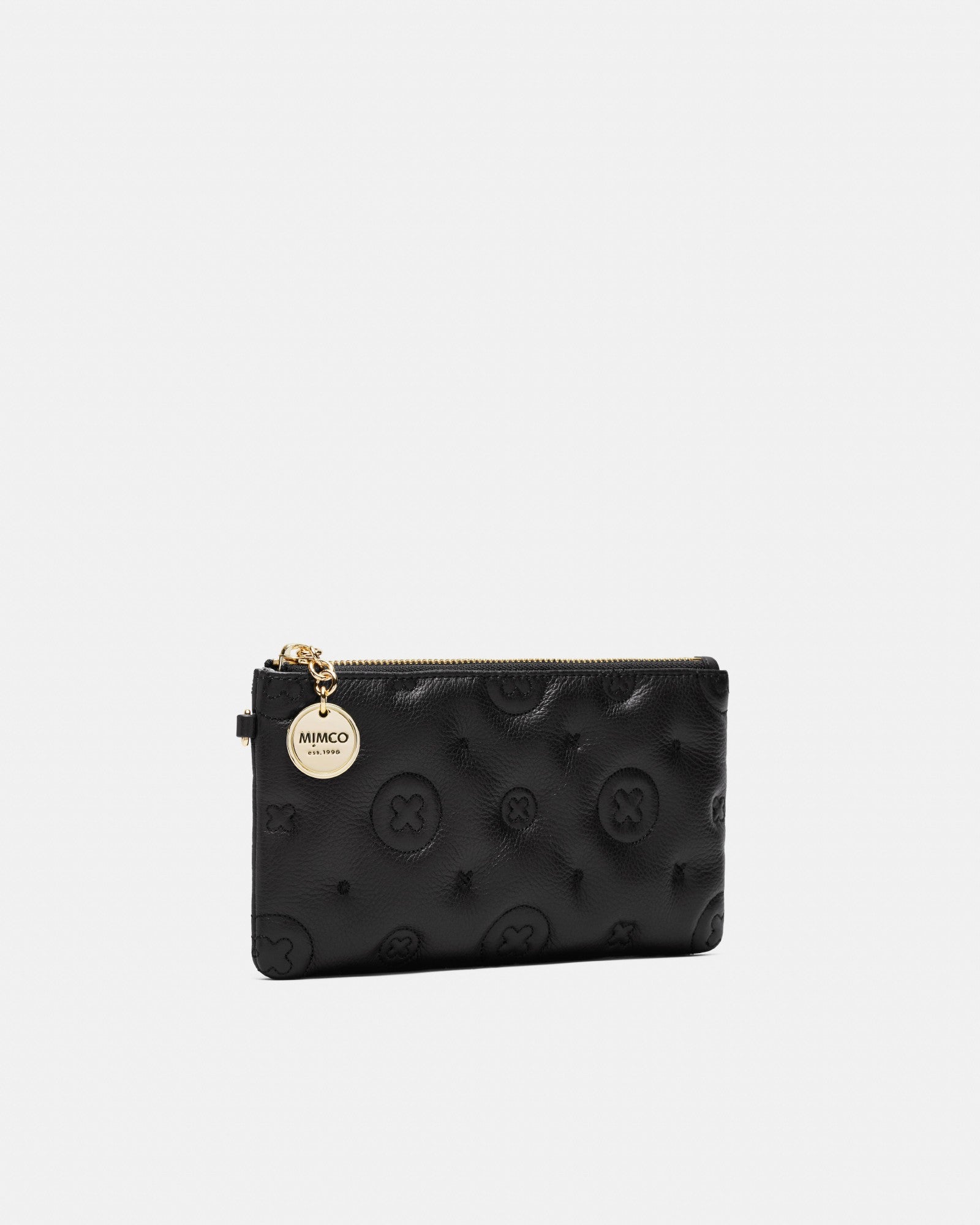 Flashback Leather Wristlet Pouch - Black