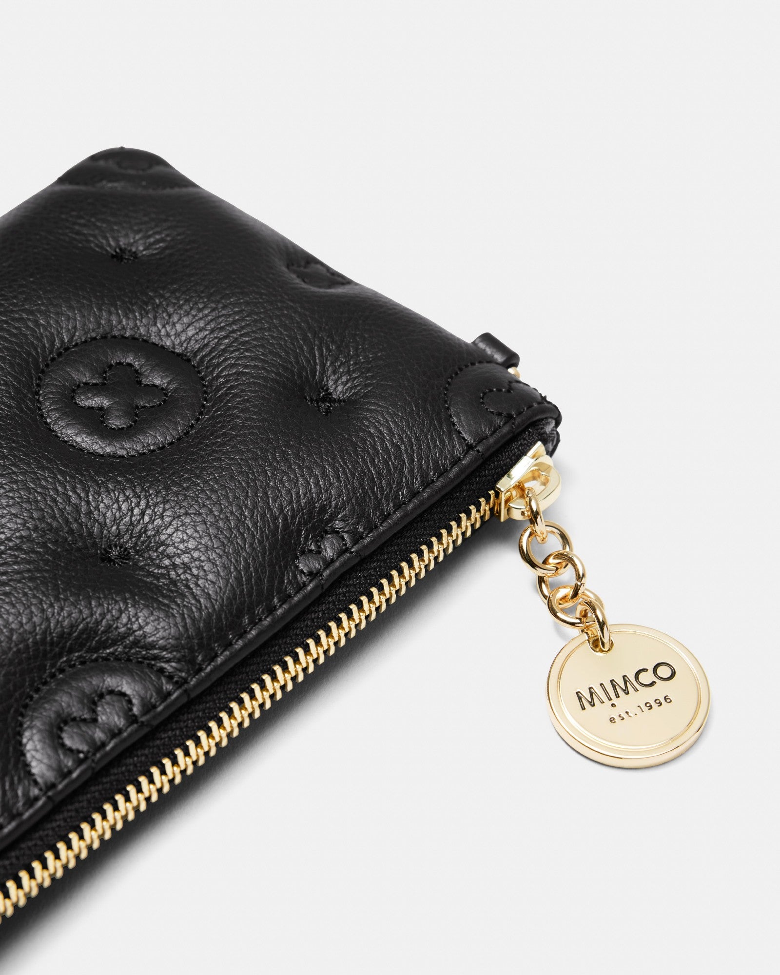 Flashback Leather Wristlet Pouch - Black