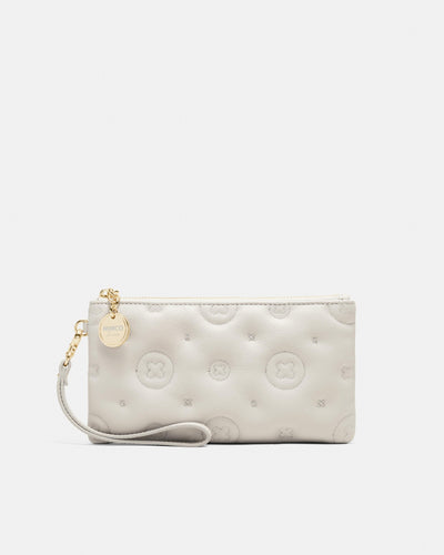 Flashback Leather Wristlet Pouch - Oyster