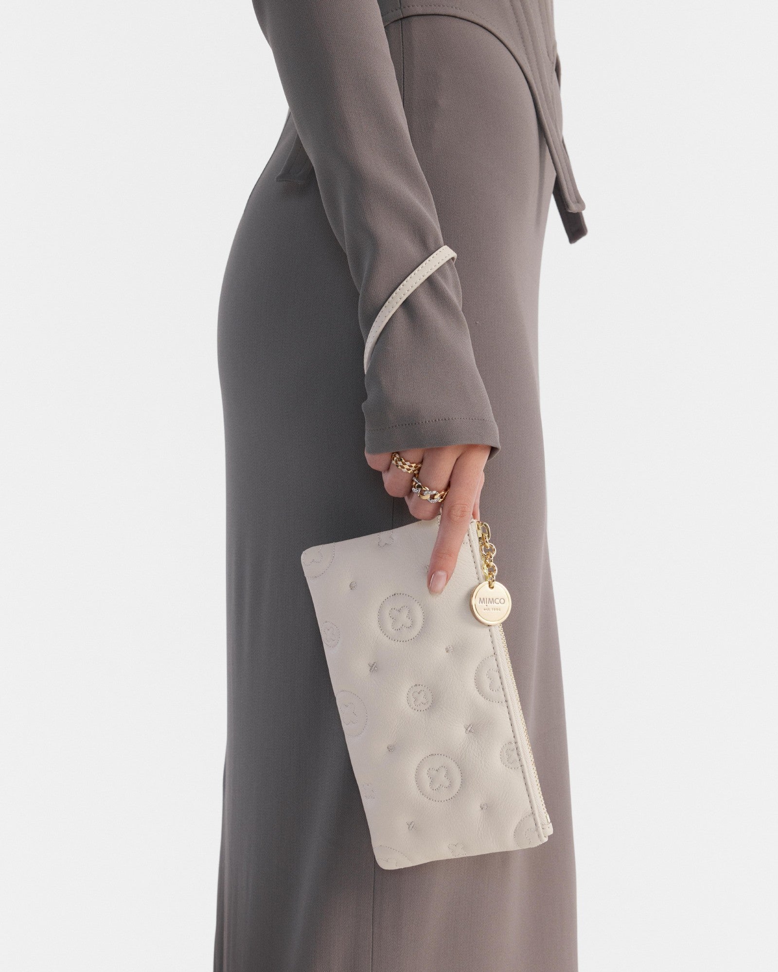 Flashback Leather Wristlet Pouch - Oyster
