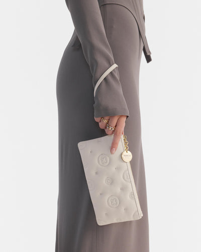 Flashback Leather Wristlet Pouch - Oyster