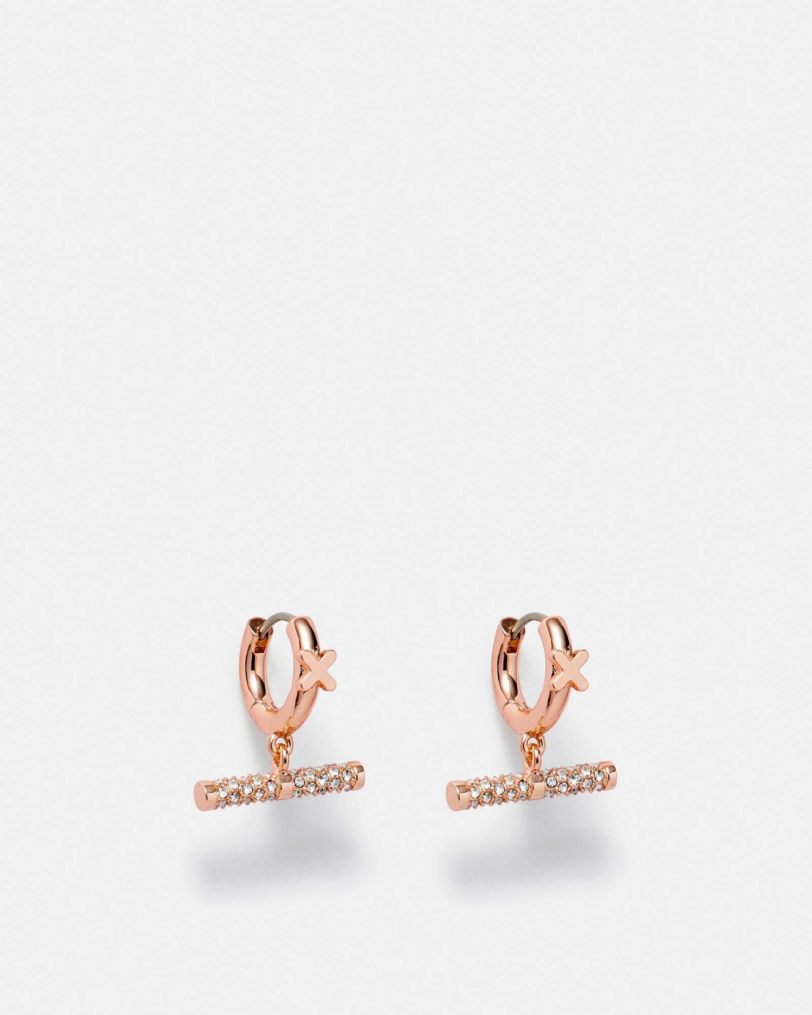 Epoch Charm Hoop Earrings - Rose Gold