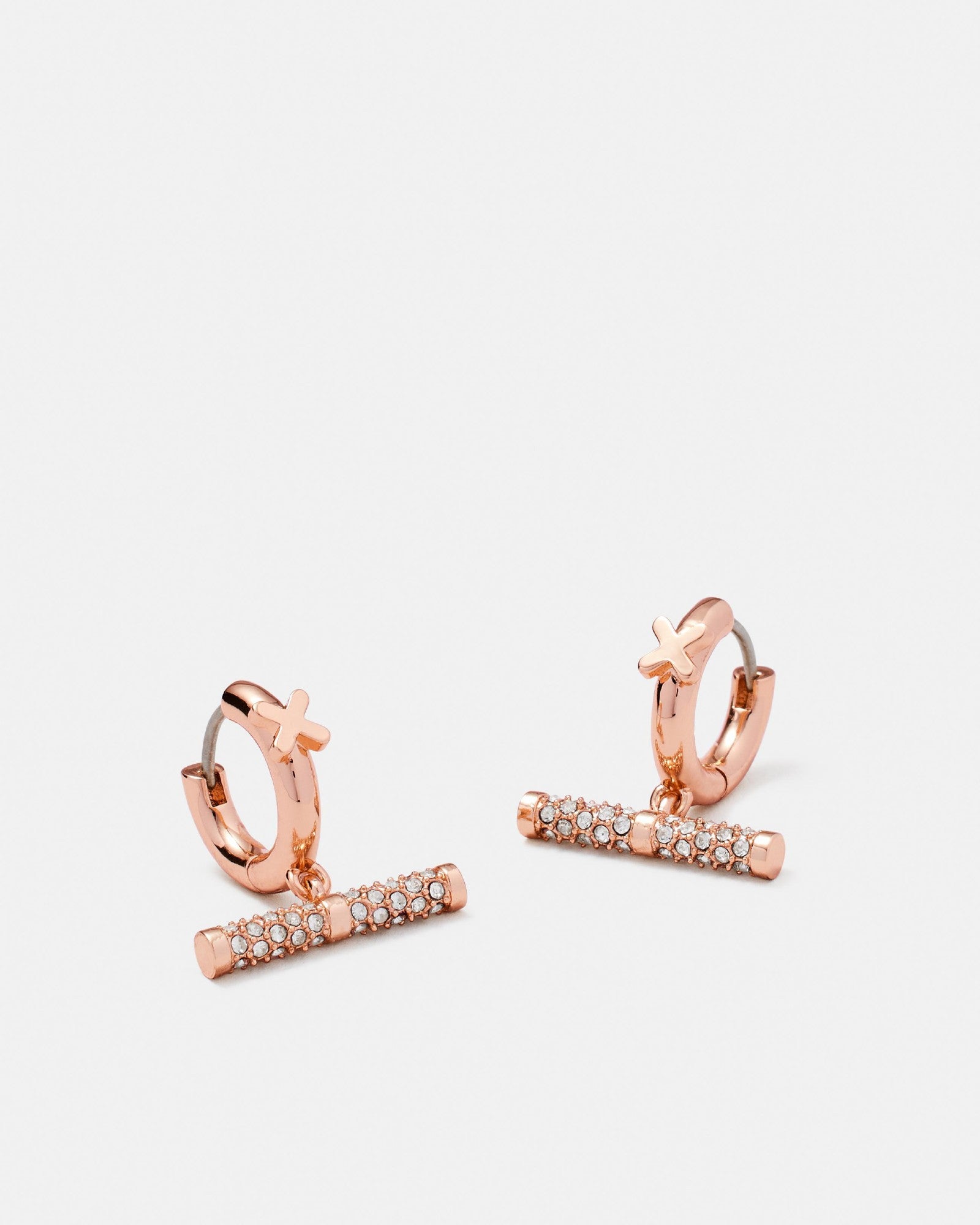Epoch Charm Hoop Earrings - Rose Gold