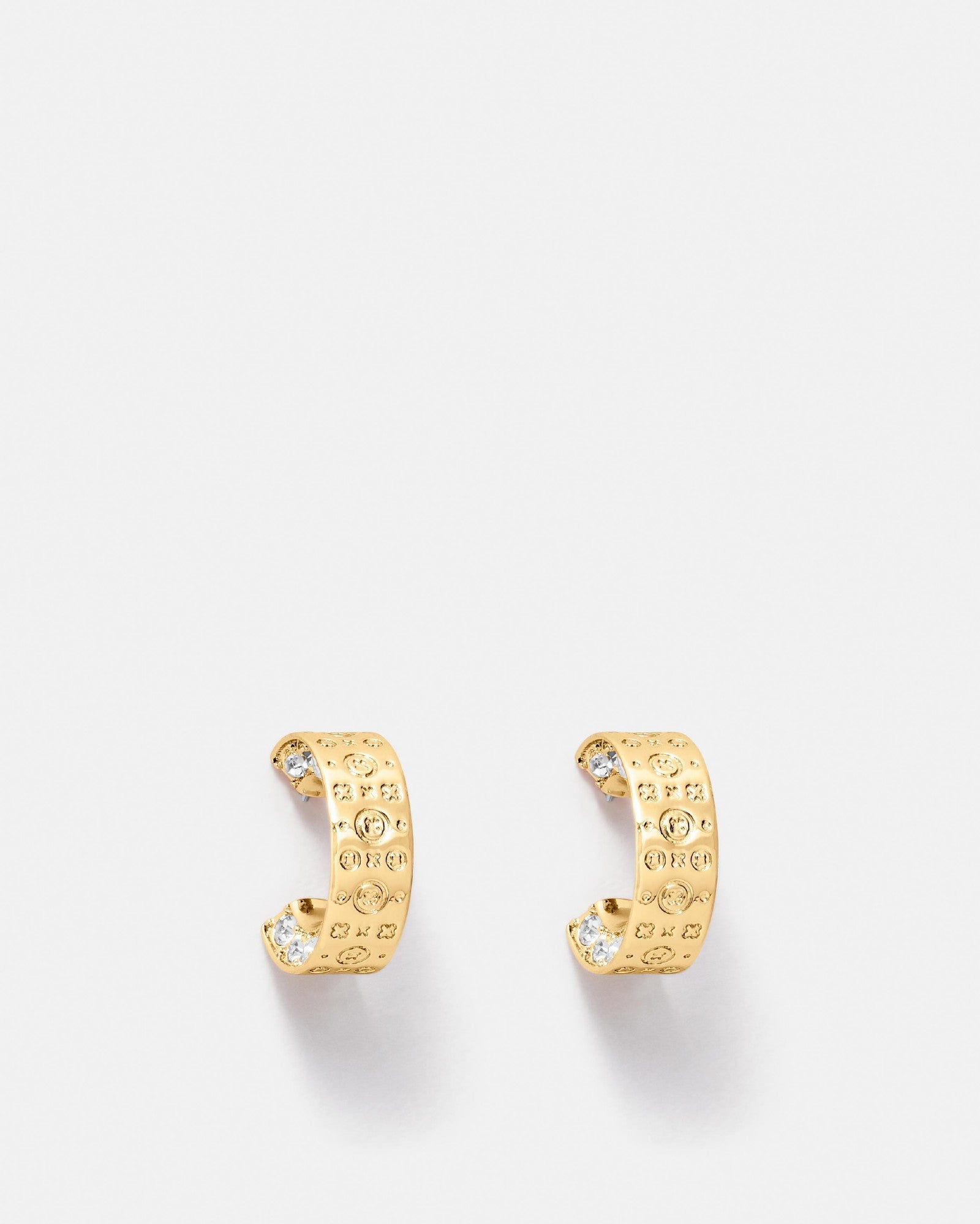 Cipher Hoop Earrings - Gold