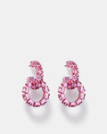 Glitter Hoop Earrings - Pink Splash