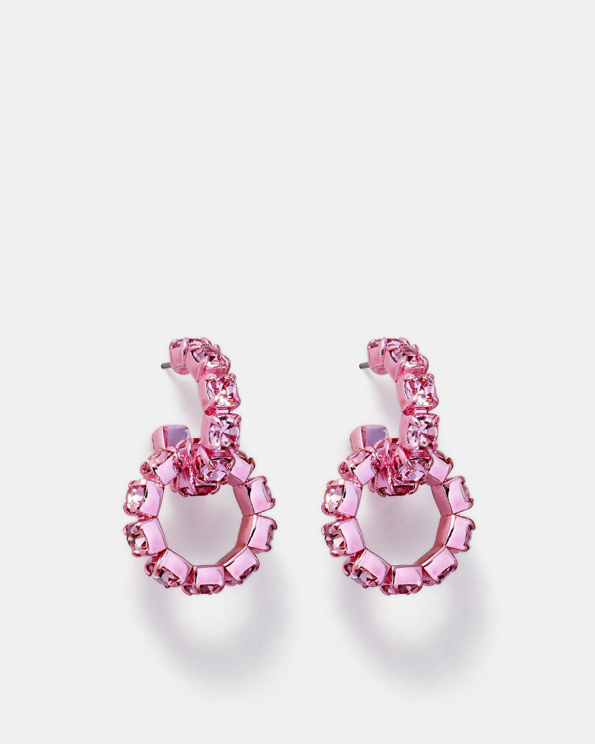Glitter Hoop Earrings - Pink Splash