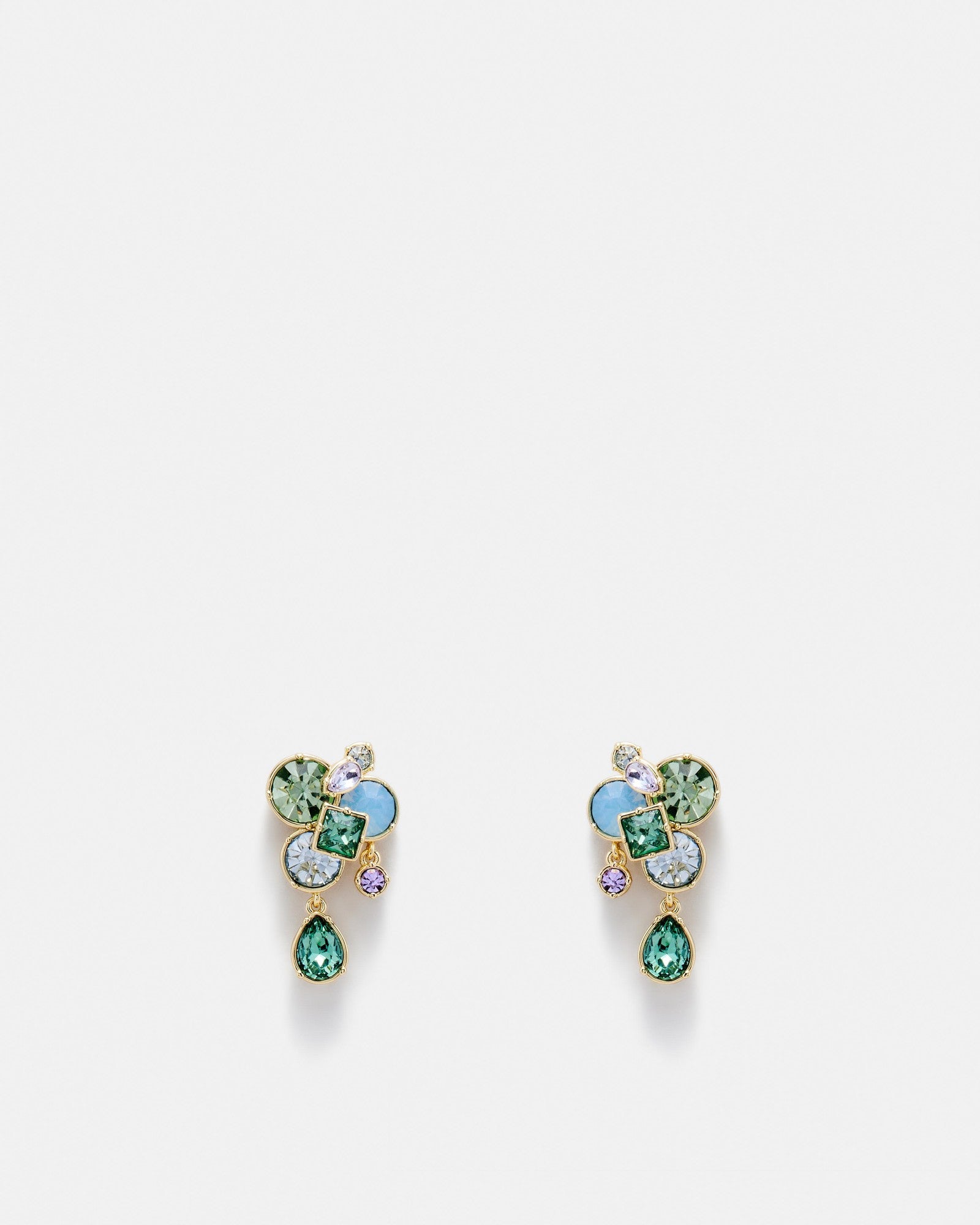 Bliss Cluster Stud Earrings - Glass Mint