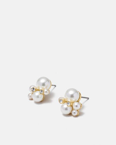 Bundle Stud Earrings - Pearl