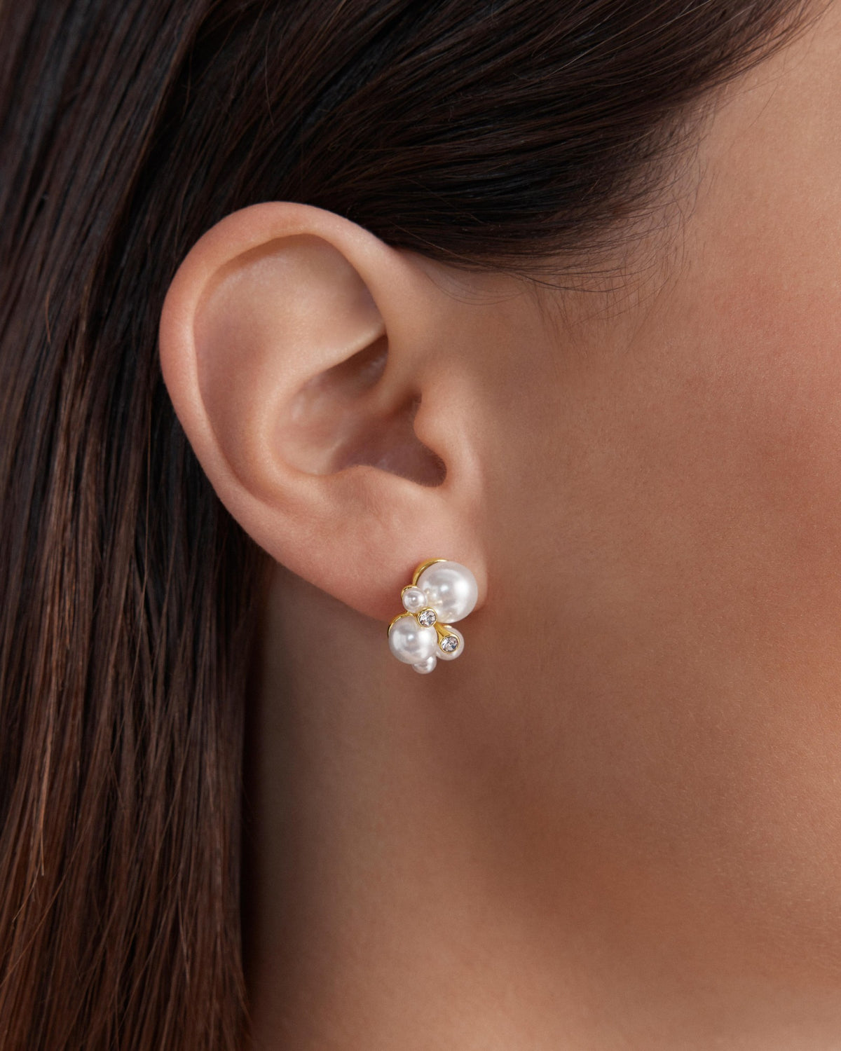 Bundle Stud Earrings - Pearl