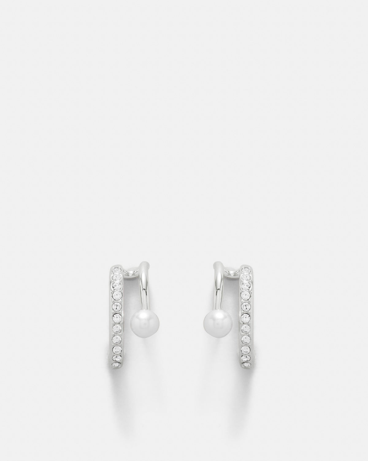 Rebound Double Hoop Earrings - Silver