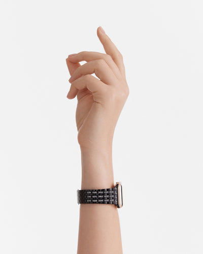 40mm Pave Swirl Watch Band - Jet Black