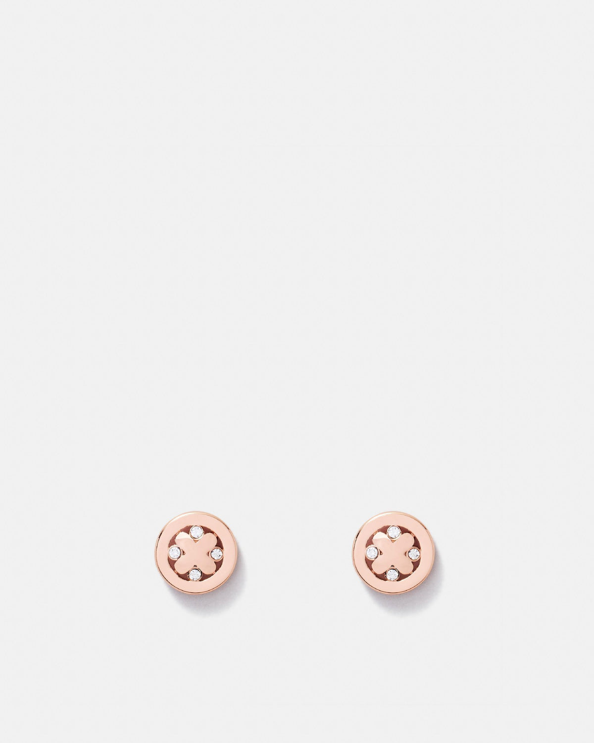 Cipher Stud Earrings - Rose Gold