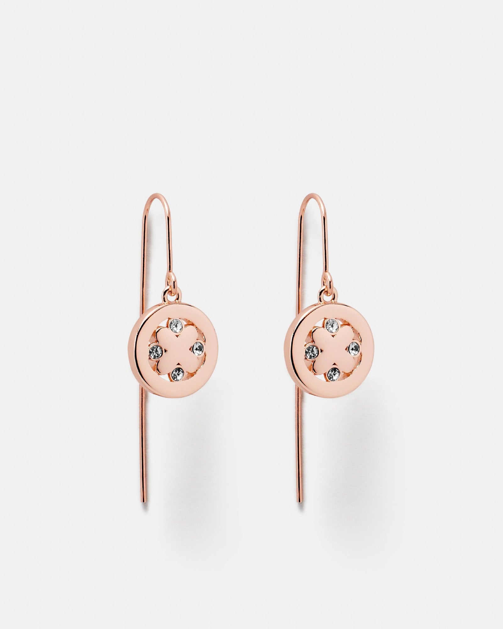 Cipher Hook Earrings - Rose Gold
