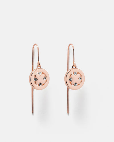 Cipher Hook Earrings - Rose Gold