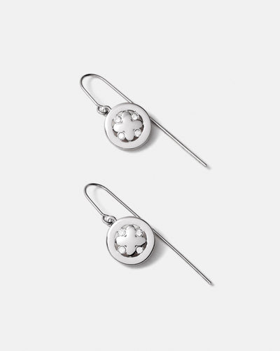 Cipher Hook Earrings - Silver