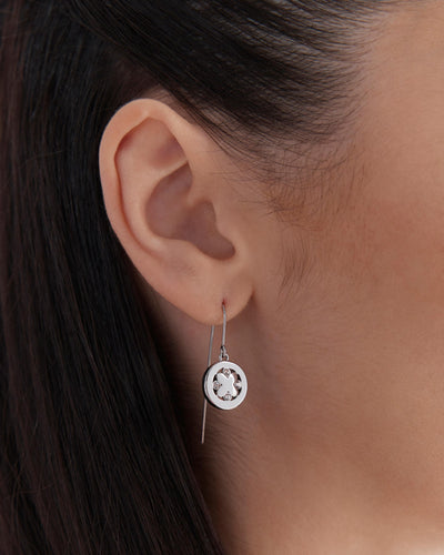 Cipher Hook Earrings - Silver