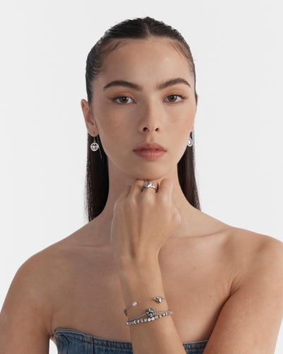 Cipher Hook Earrings - Silver