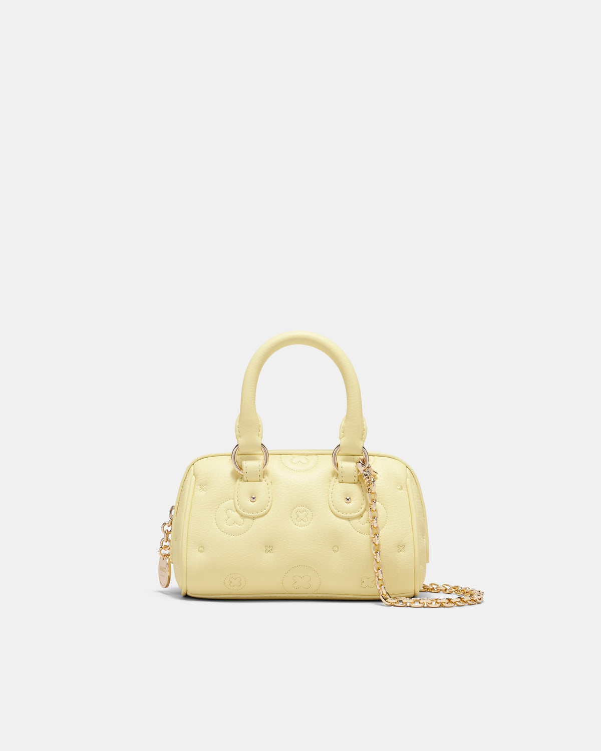 Flashback Leather Mini Bowler Crossbody Bag - Lemon Crush