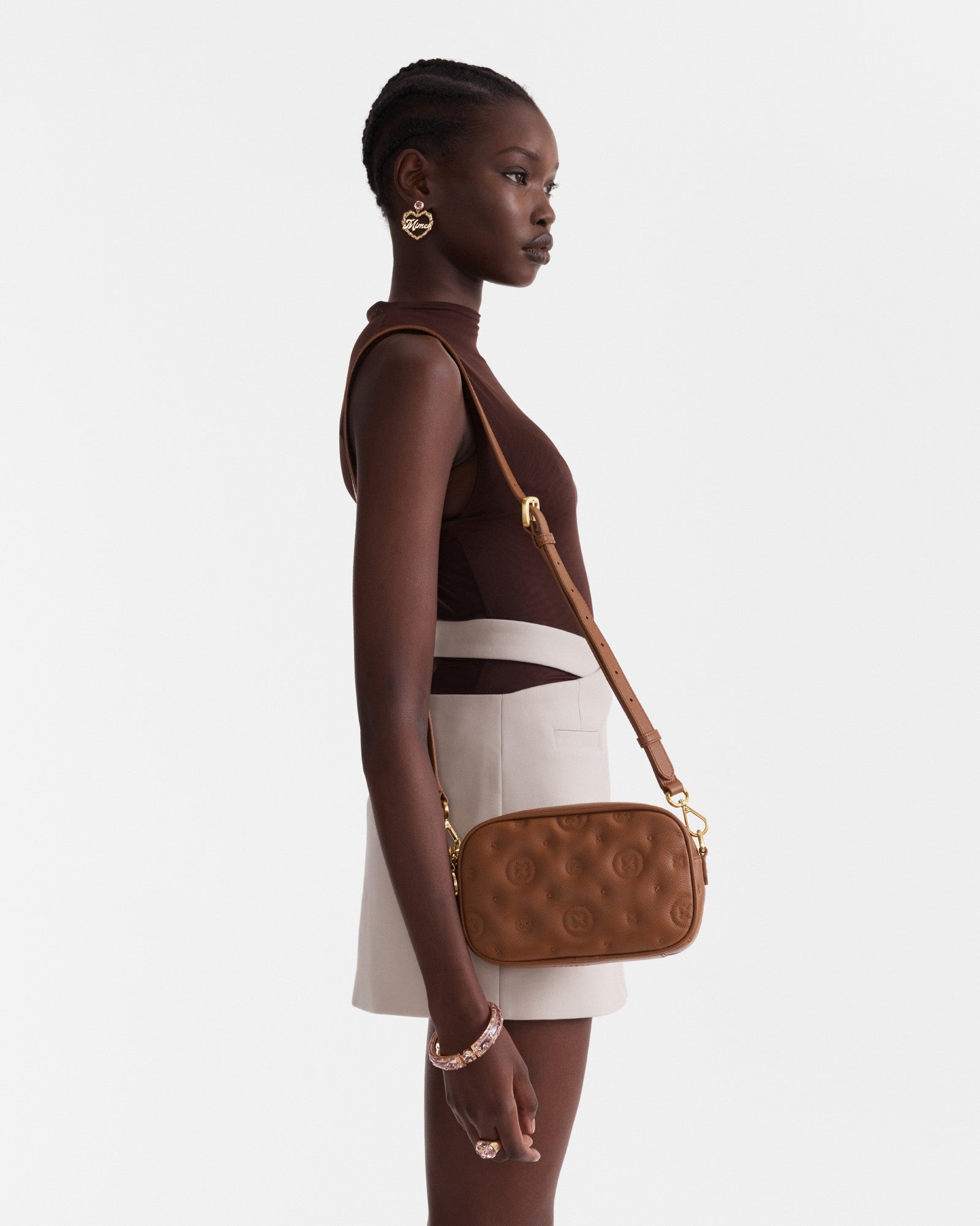 Flashback Leather Crossbody Bag - Mousse