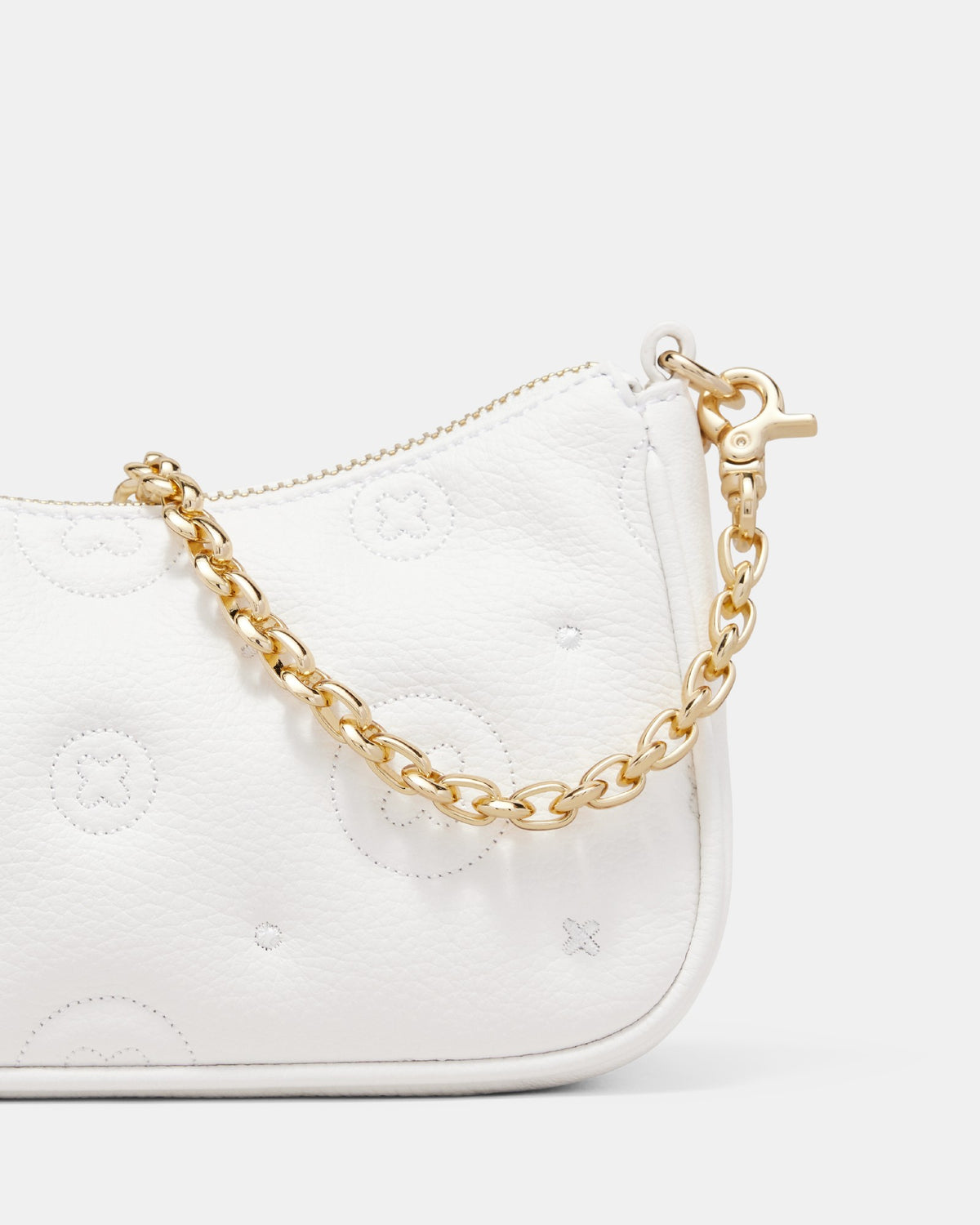 Flashback Leather Mini Shoulder Bag - White