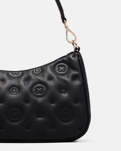 Flashback Leather Shoulder Bag - Black