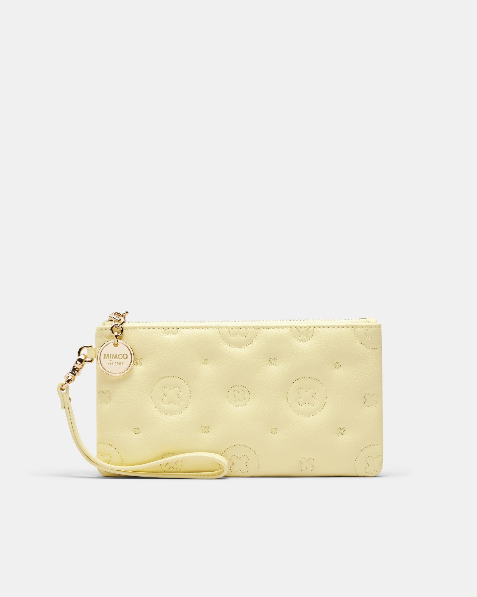 Flashback Leather Wristlet Pouch - Lemon Crush