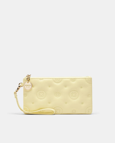 Flashback Leather Wristlet Pouch - Lemon Crush