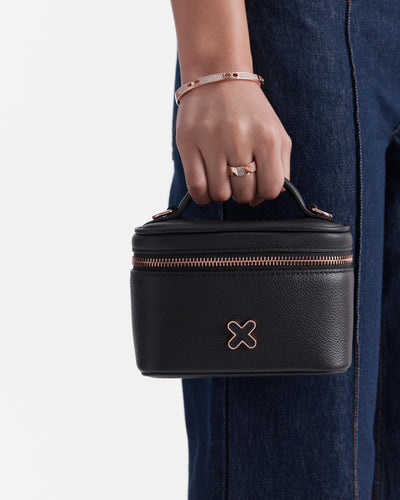 Hendrix Cosmetic Bag - Black Rose Gold