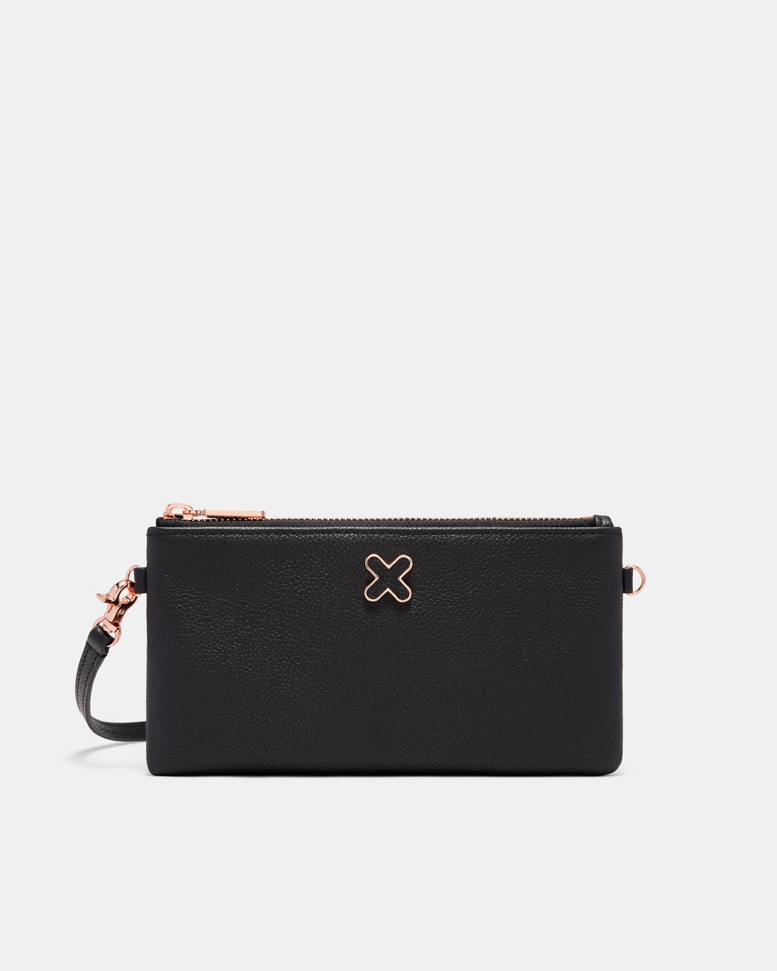 Hendrix Pouch Crossbody Bag - Black Rose Gold