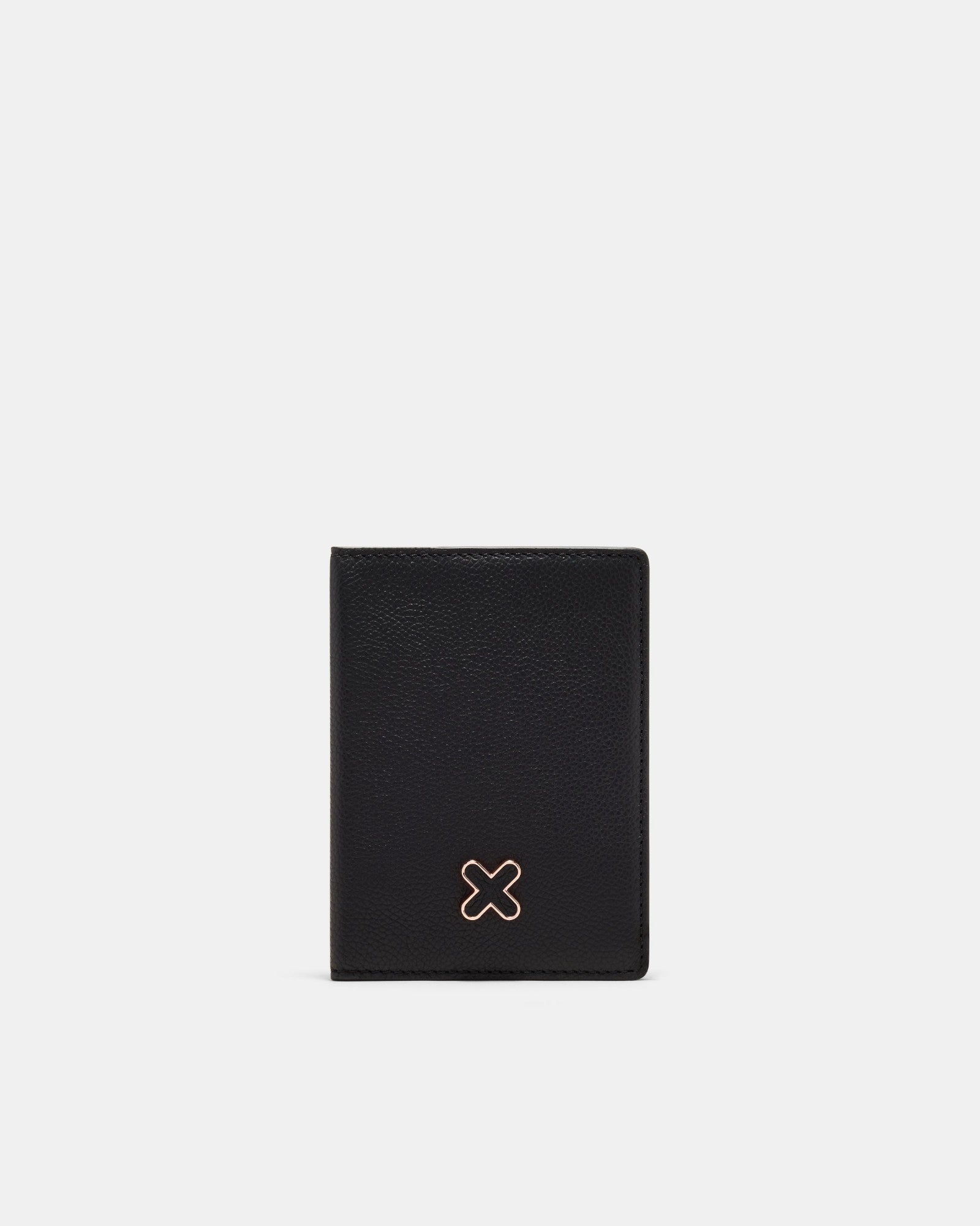 Hendrix Passport Holder - Black Rose Gold