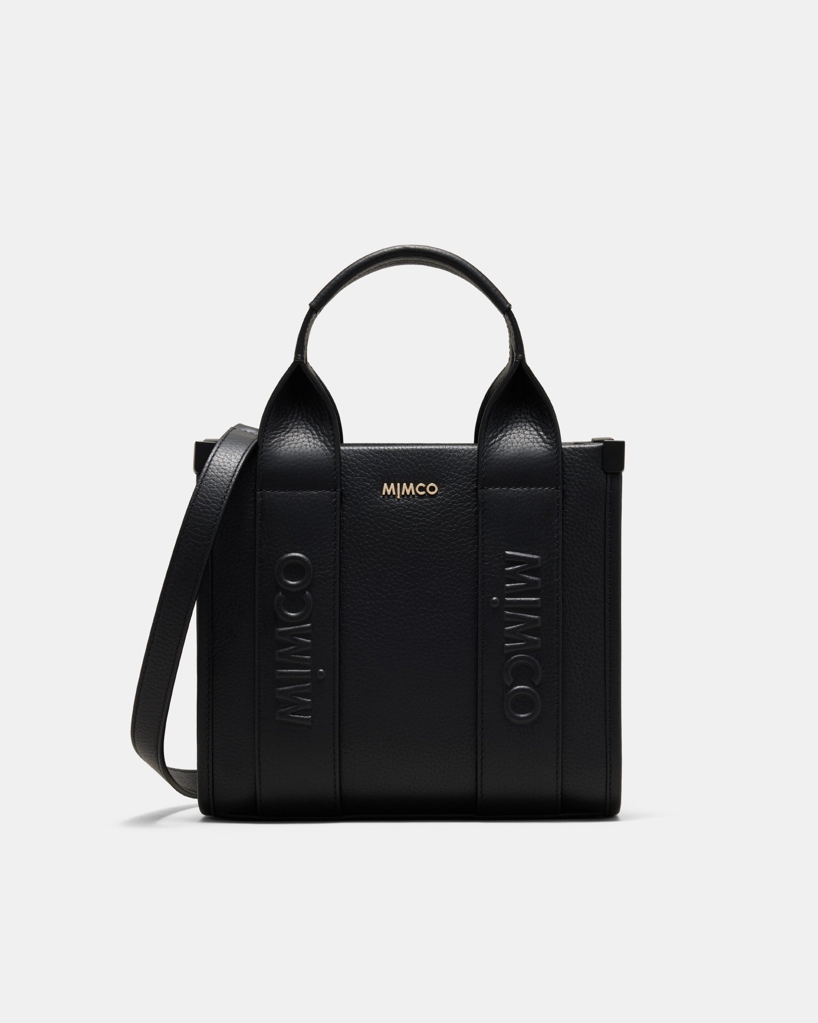 Stevie Leather Mini Tote Bag - Black Light Gold