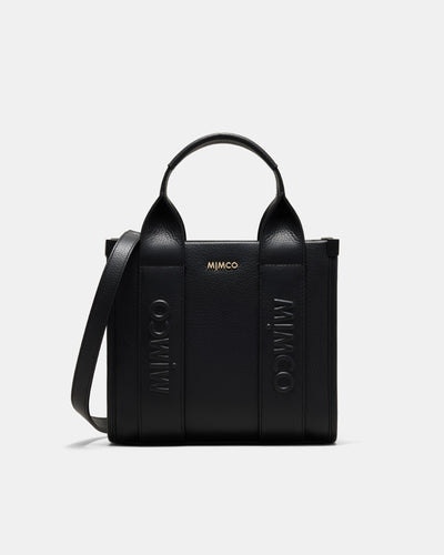 Stevie Leather Mini Tote Bag - Black Light Gold