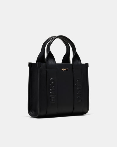 Stevie Leather Mini Tote Bag - Black Light Gold