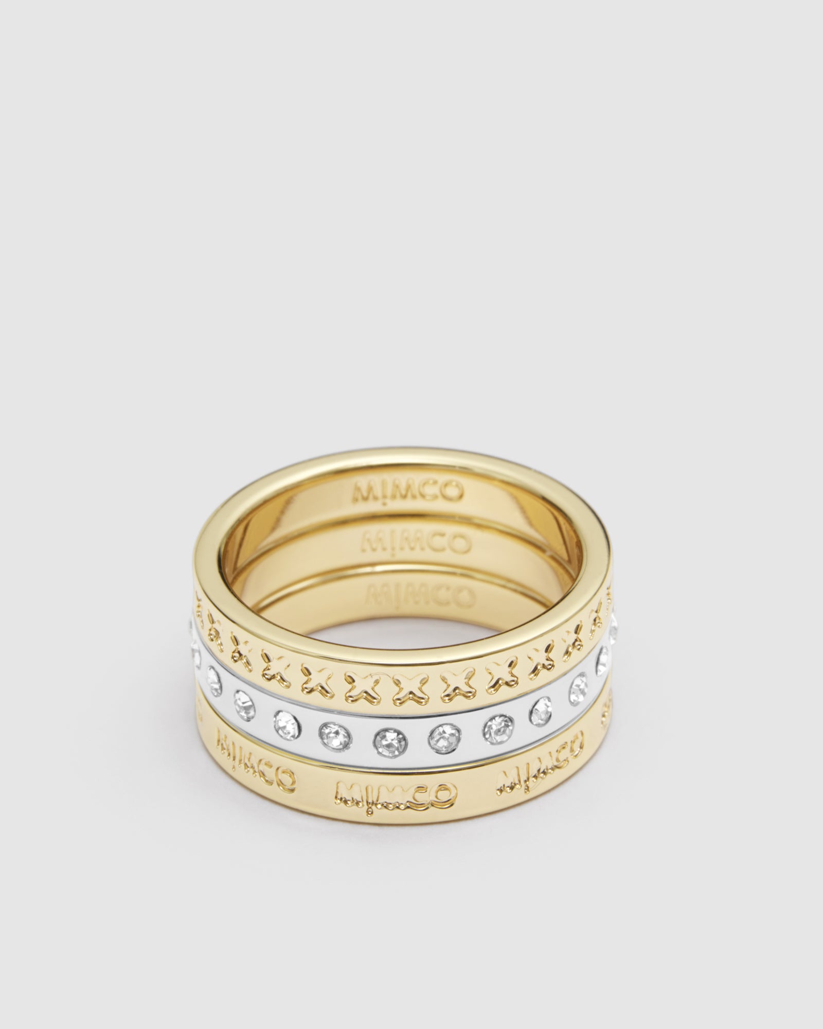 Halo Ring Stack - Gold Silver