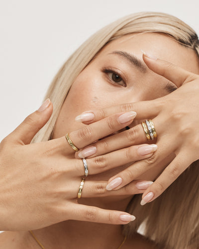 Halo Ring Stack - Gold Silver